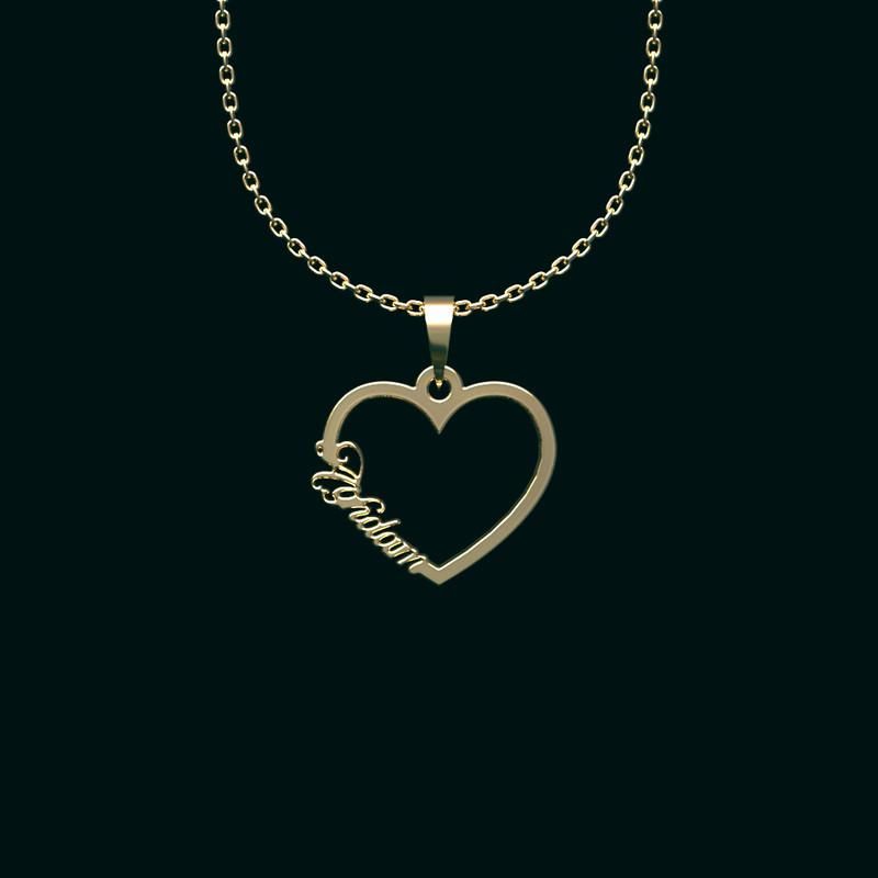گردنبند طلا 18 عیار زنانه گالری طلا توسطی مدل اسم اقدم کد 9385e9