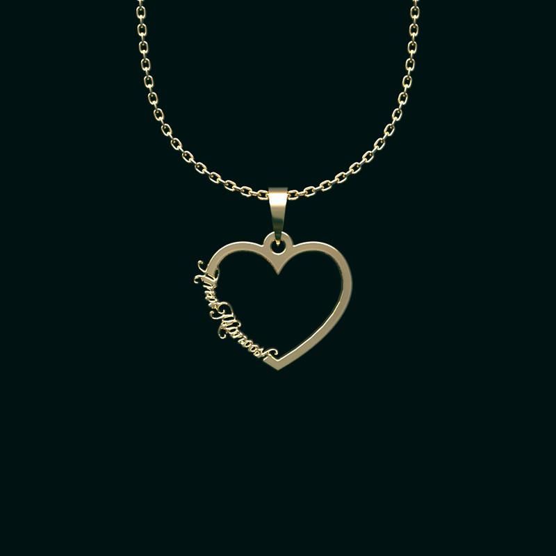 گردنبند طلا 18 عیار زنانه گالری طلا توسطی مدل اسم امیرکیانوش کد 88e495
