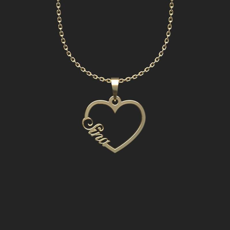 گردنبند طلا 18 عیار زنانه گالری طلا توسطی مدل اسم سینا کد 2a42aa