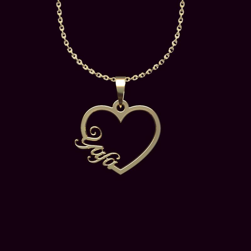 گردنبند طلا 18 عیار زنانه گالری طلا توسطی مدل اسم یافا کد 3a0063