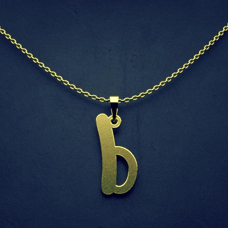 گردنبند طلا 18 عیار زنانه گالری طلا توسطی مدل حرف b کد 5b16e7