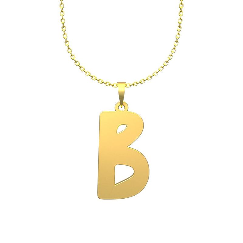 گردنبند طلا 18 عیار زنانه گالری طلا توسطی مدل حرف b کد 815b1c