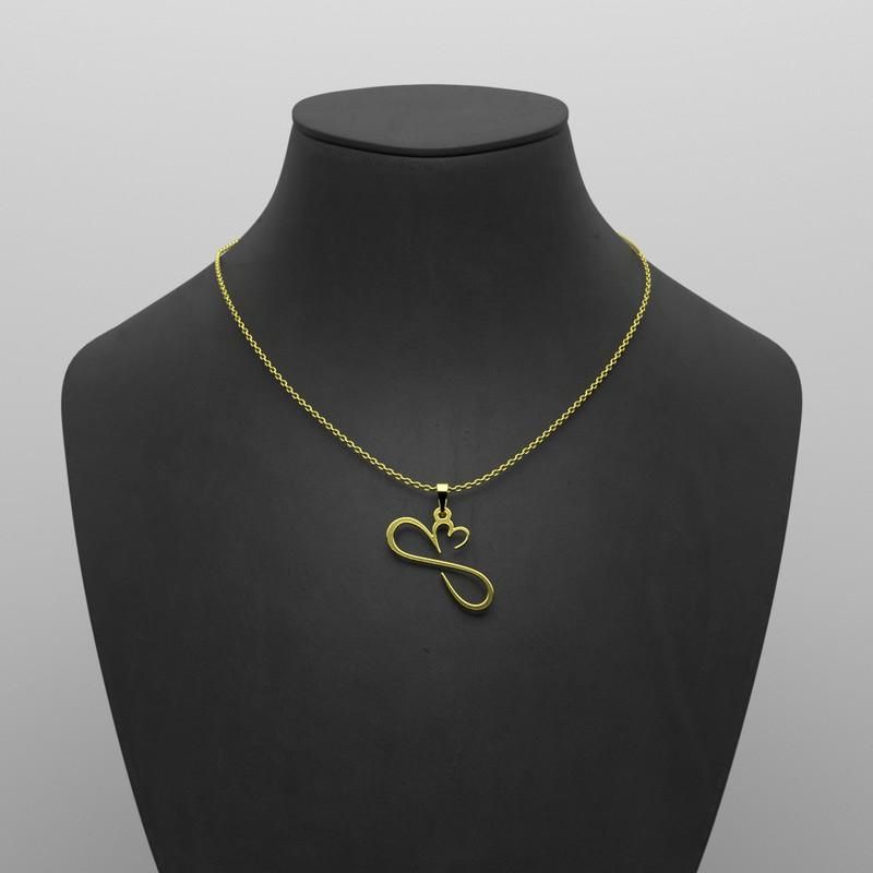 گردنبند طلا 18 عیار زنانه گالری طلا توسطی مدل حرف n کد 8505c7