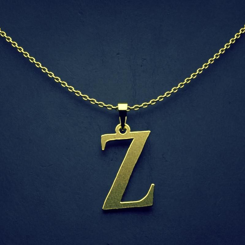 گردنبند طلا 18 عیار زنانه گالری طلا توسطی مدل حرف z کد 08099