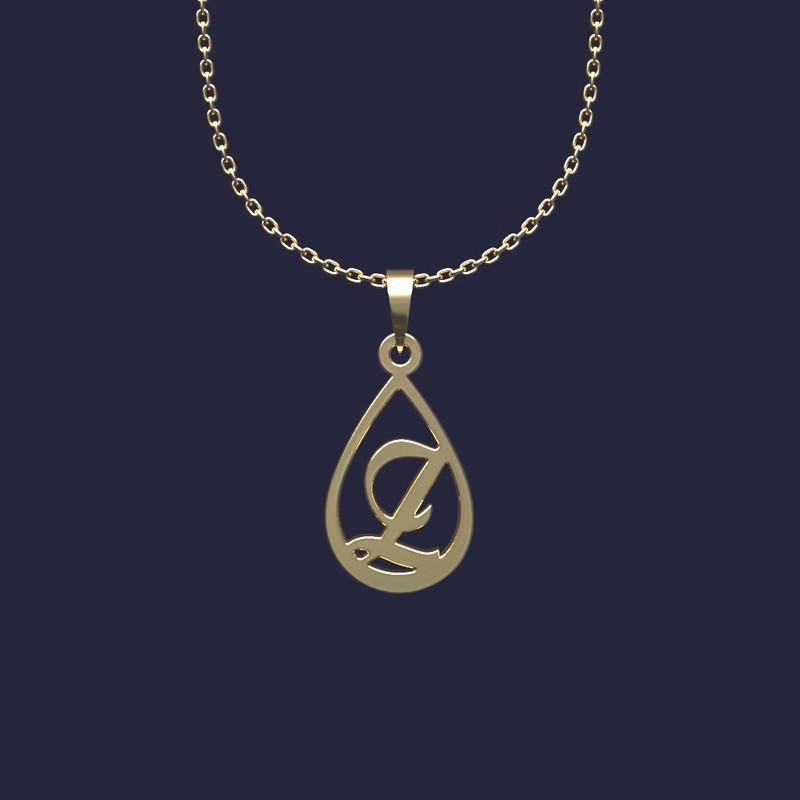 گردنبند طلا 18 عیار زنانه گالری طلا توسطی مدل حرف z کد 6a17c