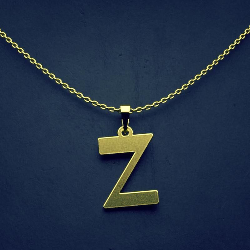 گردنبند طلا 18 عیار زنانه گالری طلا توسطی مدل حرف z کد 8501b