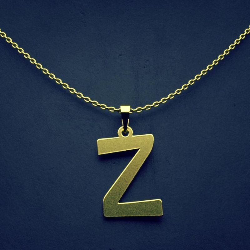 گردنبند طلا 18 عیار زنانه گالری طلا توسطی مدل حرف z کد b7973a