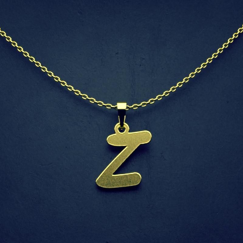 گردنبند طلا 18 عیار زنانه گالری طلا توسطی مدل حرف z کد bf15b