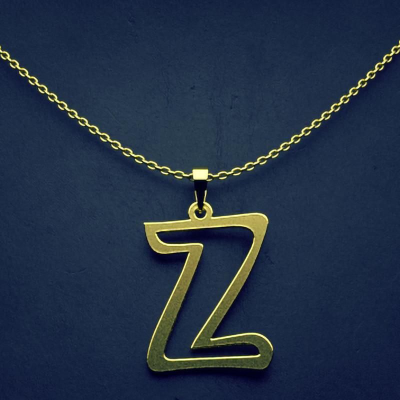 گردنبند طلا 18 عیار زنانه گالری طلا توسطی مدل حرف z کد d0813e