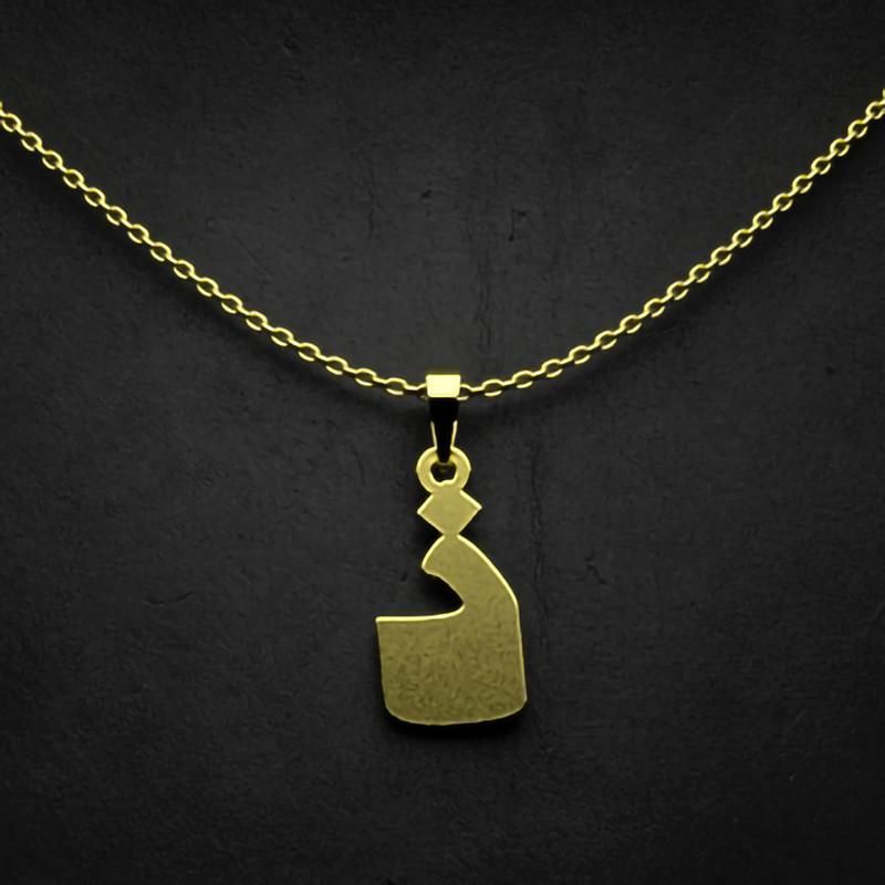 گردنبند طلا 18 عیار زنانه گالری طلا توسطی مدل حرف ذ کد ae2add