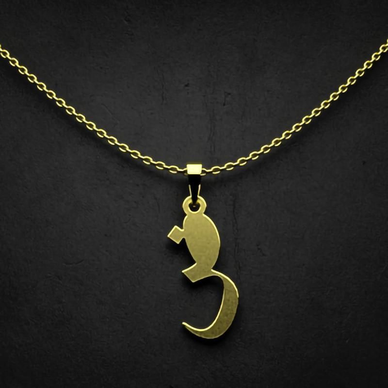 گردنبند طلا 18 عیار زنانه گالری طلا توسطی مدل حرف ض کد 6e5cb9