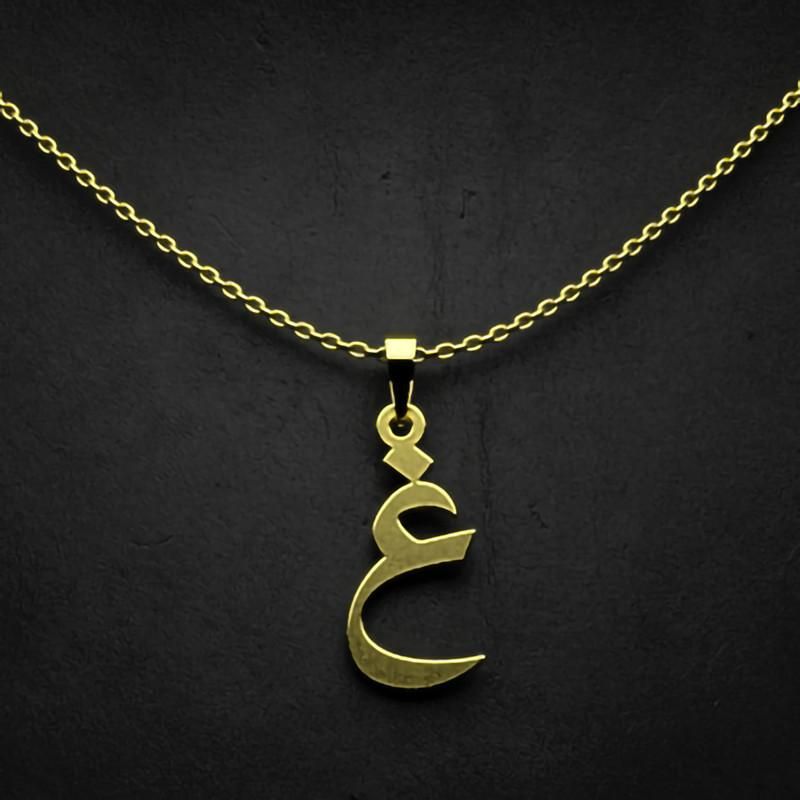 گردنبند طلا 18 عیار زنانه گالری طلا توسطی مدل حرف غ کد 3f0f4e