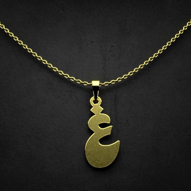 گردنبند طلا 18 عیار زنانه گالری طلا توسطی مدل حرف غ کد fd32f2