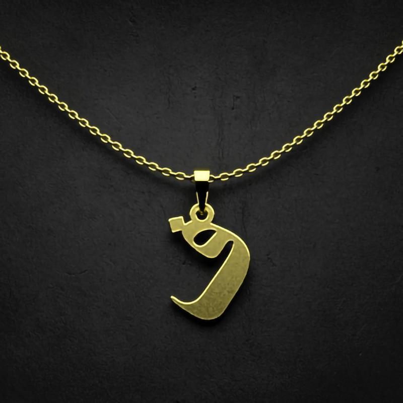 گردنبند طلا 18 عیار زنانه گالری طلا توسطی مدل حرف ف کد 0786e3