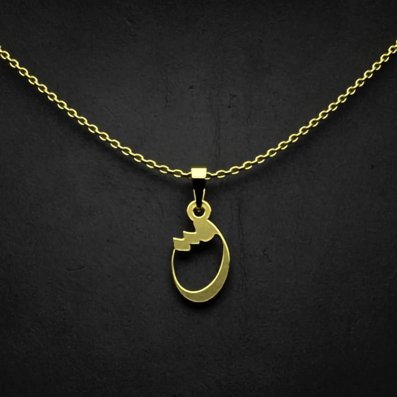 گردنبند طلا 18 عیار زنانه گالری طلا توسطی مدل حرف ق کد 82d6f4