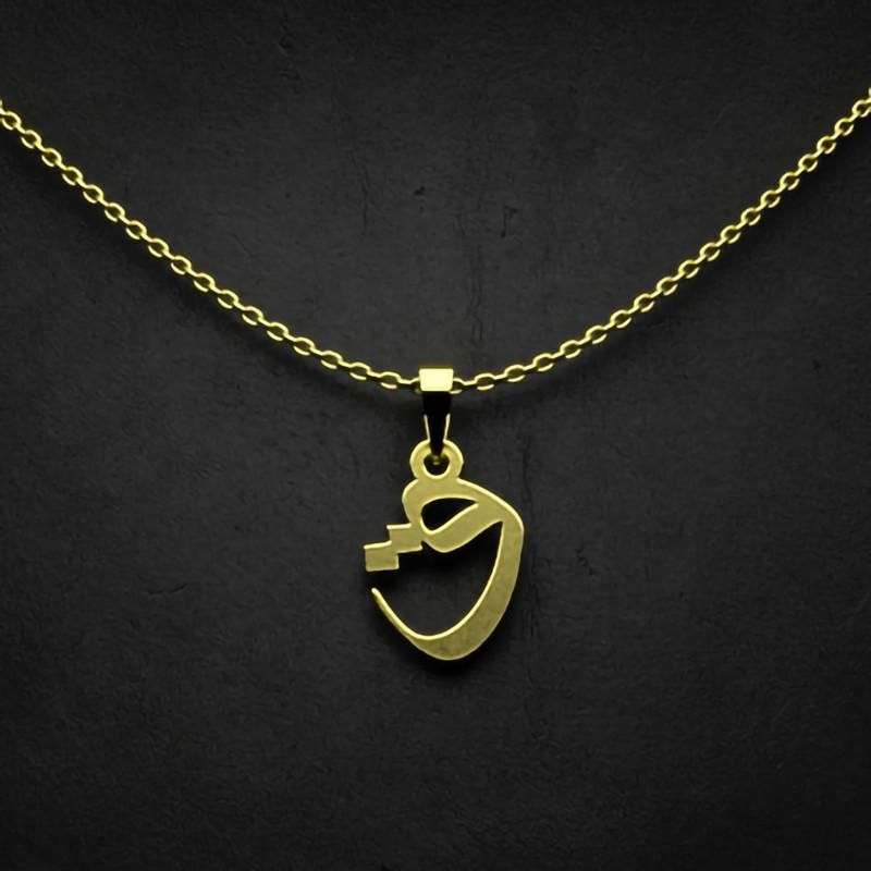 گردنبند طلا 18 عیار زنانه گالری طلا توسطی مدل حرف ق کد d4487f