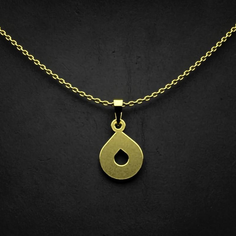 گردنبند طلا 18 عیار زنانه گالری طلا توسطی مدل حرف ه کد 04772a