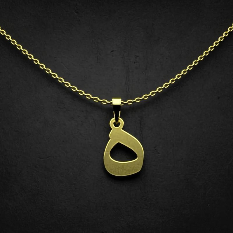 گردنبند طلا 18 عیار زنانه گالری طلا توسطی مدل حرف ه کد 0edd79