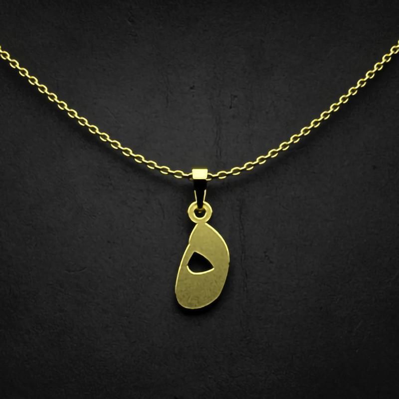 گردنبند طلا 18 عیار زنانه گالری طلا توسطی مدل حرف ه کد 1291cb