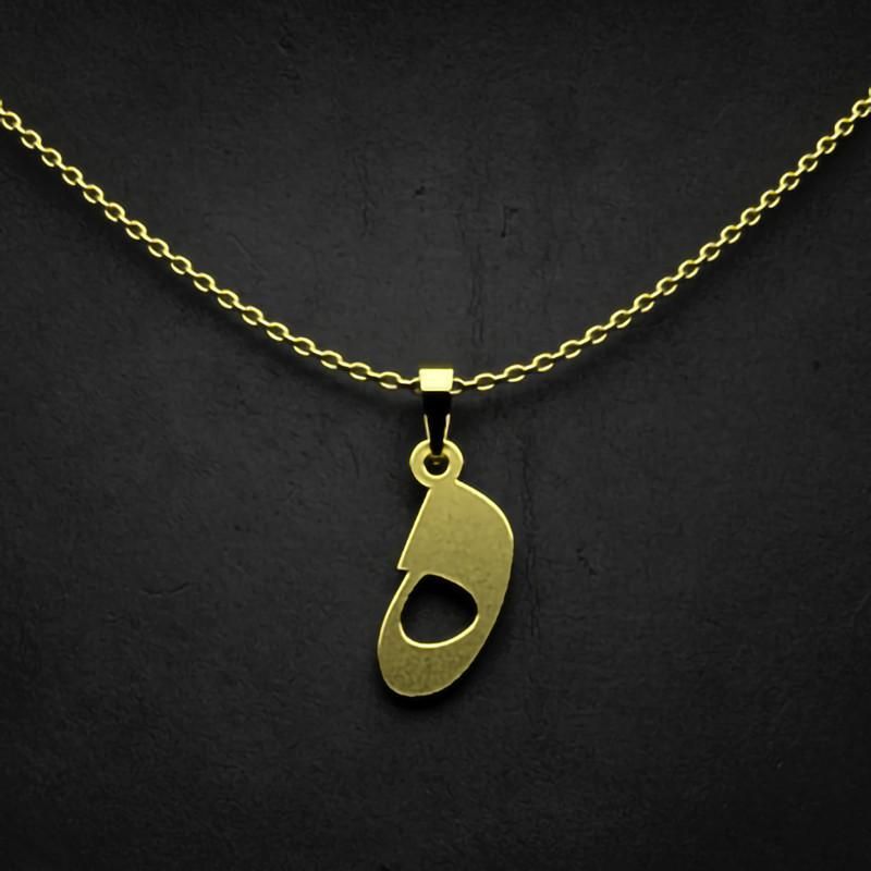 گردنبند طلا 18 عیار زنانه گالری طلا توسطی مدل حرف ه کد 58ee4e