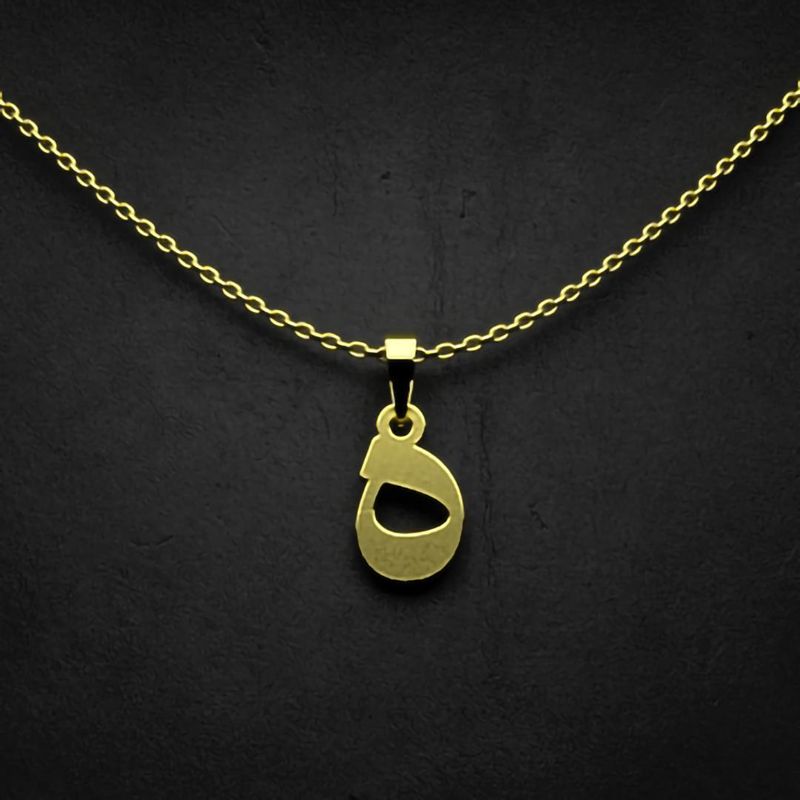 گردنبند طلا 18 عیار زنانه گالری طلا توسطی مدل حرف ه کد 6c4b66