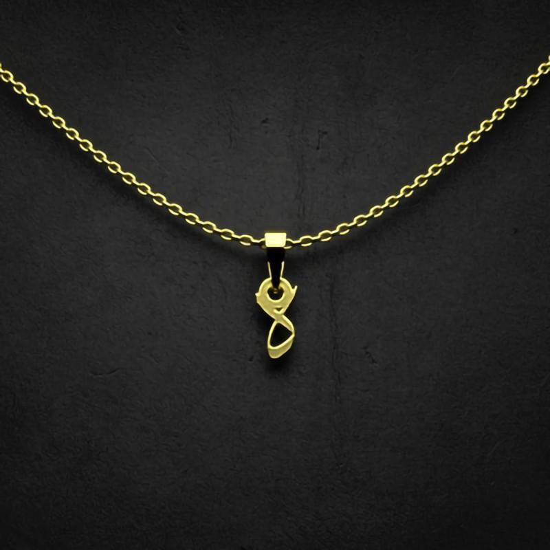 گردنبند طلا 18 عیار زنانه گالری طلا توسطی مدل حرف ه کد 75c184