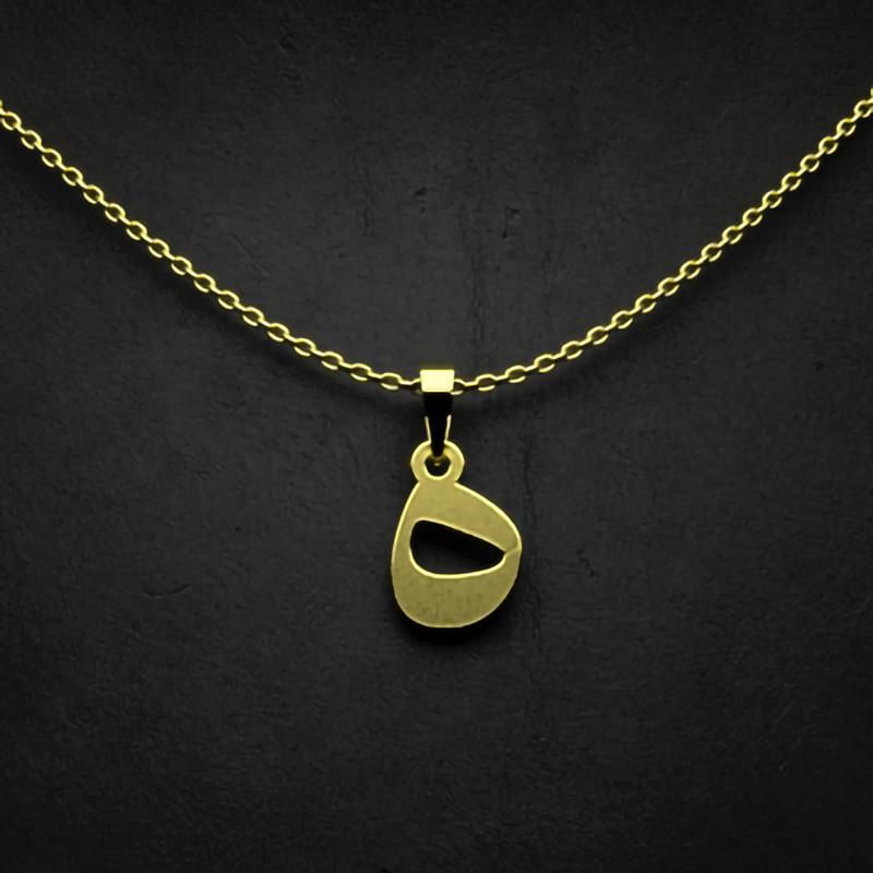 گردنبند طلا 18 عیار زنانه گالری طلا توسطی مدل حرف ه کد 7c975c