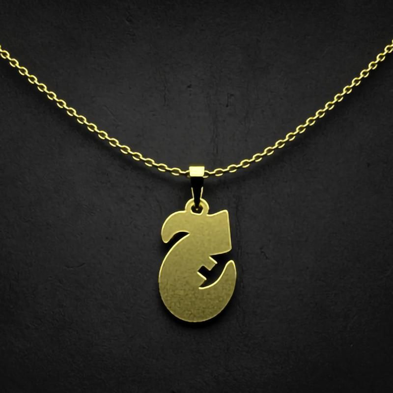 گردنبند طلا 18 عیار زنانه گالری طلا توسطی مدل حرف چ کد 02e381