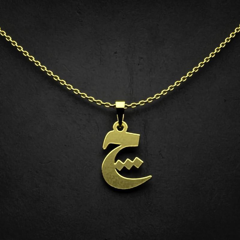 گردنبند طلا 18 عیار زنانه گالری طلا توسطی مدل حرف چ کد f6595e