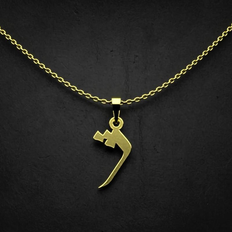 گردنبند طلا 18 عیار زنانه گالری طلا توسطی مدل حرف ژ کد 651a24