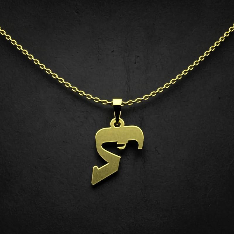 گردنبند طلا 18 عیار زنانه گالری طلا توسطی مدل حرف ک کد 3529a4