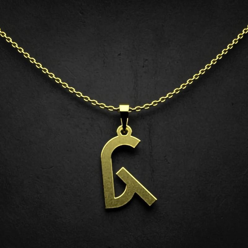 گردنبند طلا 18 عیار زنانه گالری طلا توسطی مدل حرف ک کد 5d7c1f