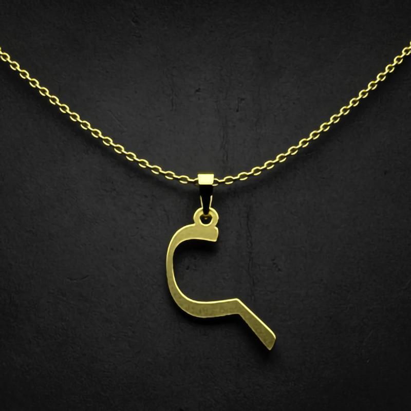 گردنبند طلا 18 عیار زنانه گالری طلا توسطی مدل حرف ک کد f43aa2