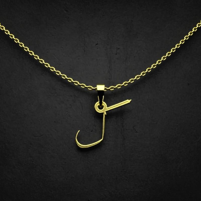 گردنبند طلا 18 عیار زنانه گالری طلا توسطی مدل حرف گ کد 07a8b5
