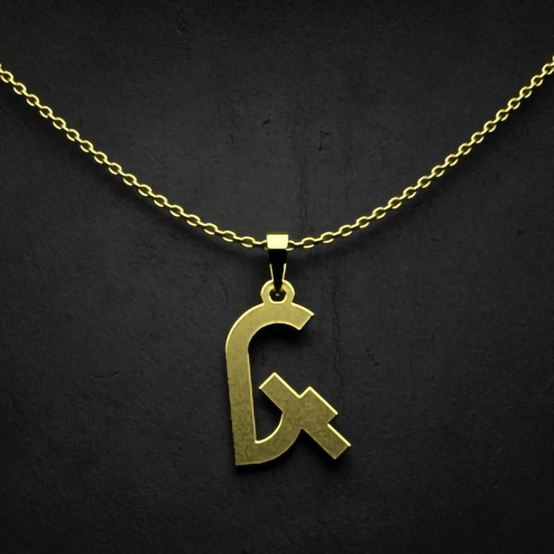 گردنبند طلا 18 عیار زنانه گالری طلا توسطی مدل حرف گ کد 3b5aef