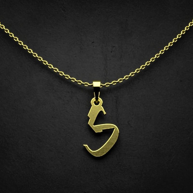 گردنبند طلا 18 عیار زنانه گالری طلا توسطی مدل حرف گ کد 527141