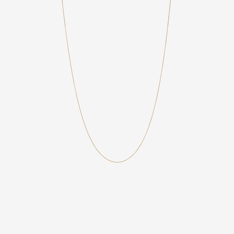 گردنبند طلا کم اجرت 18 عیار زنانه با زنجیر حلقه‌ای (فلامینگو) سوتیکو مدل قلمدانی 0.25