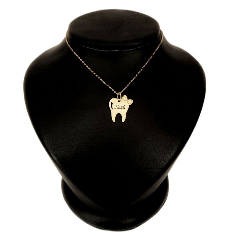 گردنبند طلا18 عیار بچگانه لیردا مدل اسم نازلی کد 20201
