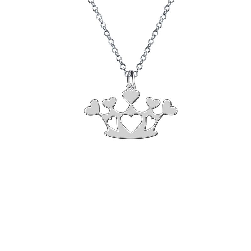 گردنبند نقره ترمه 1 طرح تاج کد e104