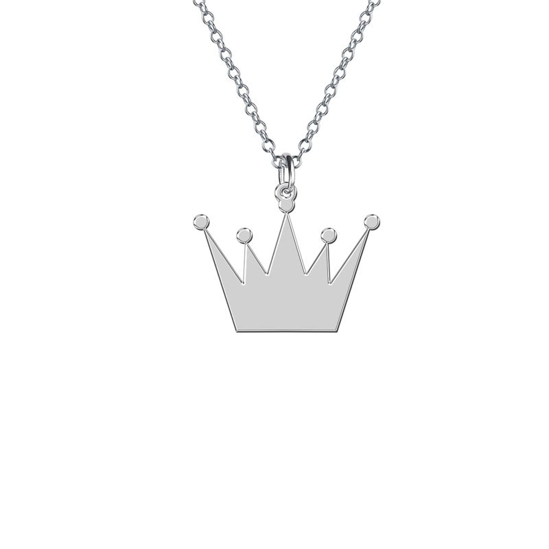 گردنبند نقره زنانه ترمه 1 طرح تاج کد e599