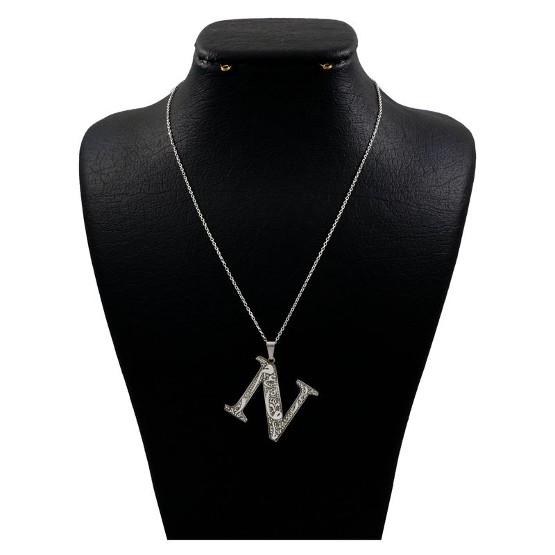 گردنبند نقره زنانه دلی جم طرح n کد d 676