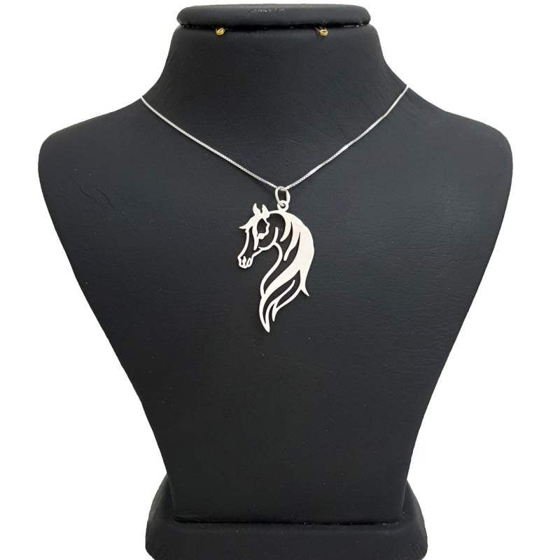 گردنبند نقره زنانه طرح اسب ترکمن کد as52