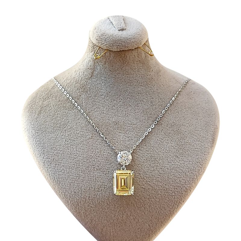 گردنبند نقره زنانه مدل citrine & diamond