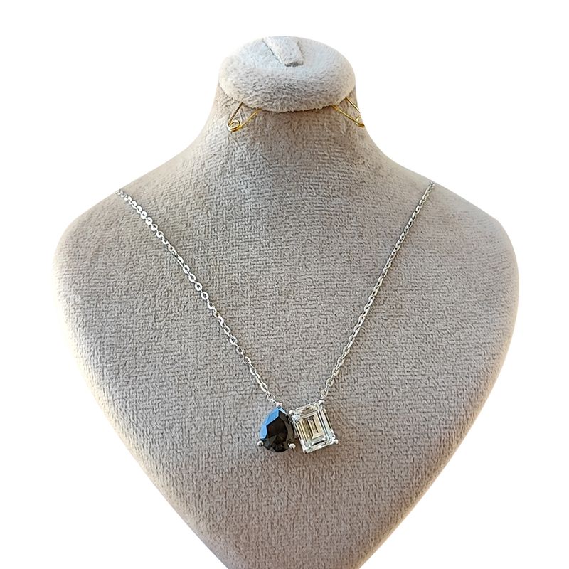 گردنبند نقره زنانه مدل emerald & topaz