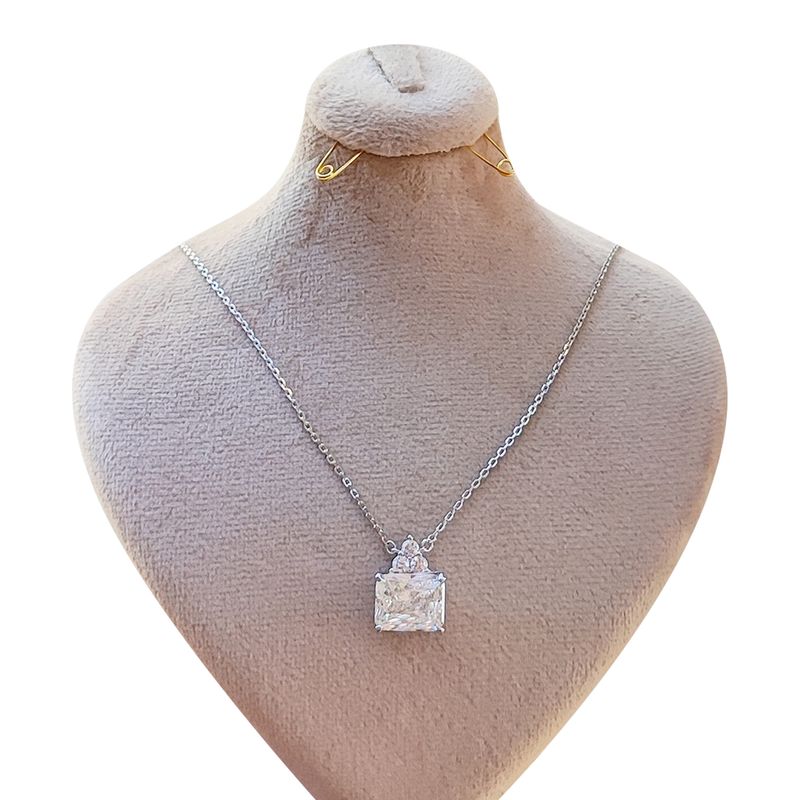گردنبند نقره زنانه مدل mixed moissanite