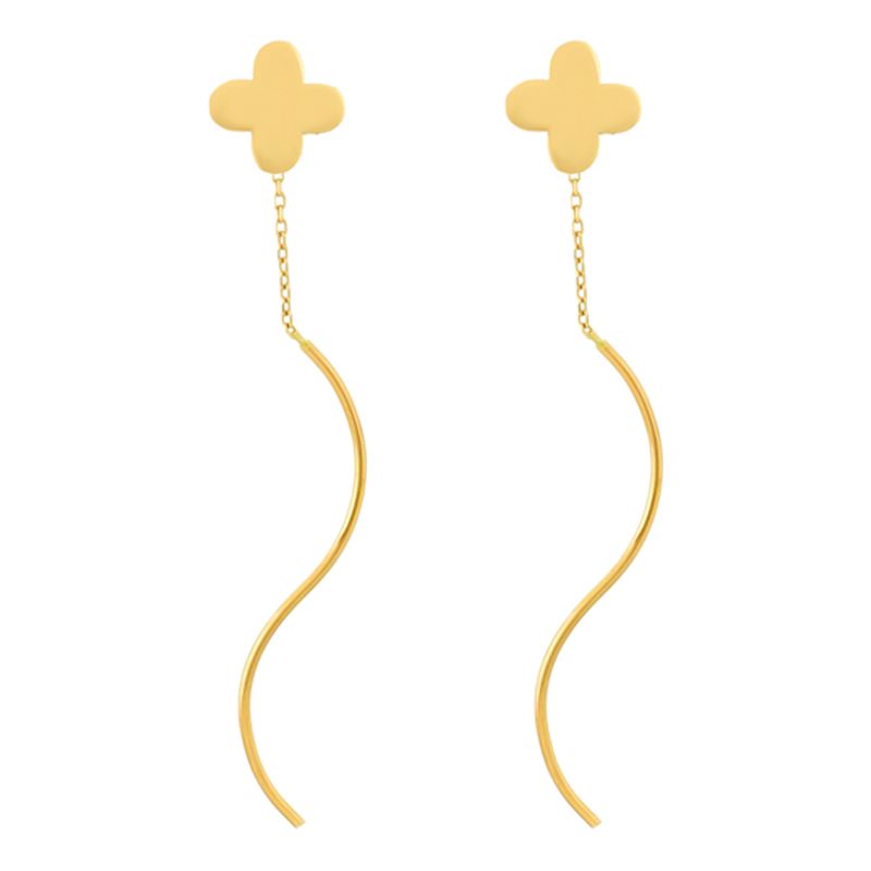 گوشواره بخیه ای طلا 18 عیار زنانه ماندا گلد مدل mndeahen010