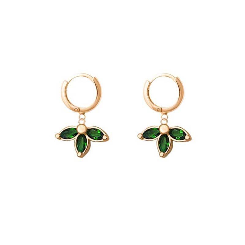 گوشواره حلقه ای طلا 18 عیار زنانه ارل گالری مدل روکو آنجلیکا سه پر