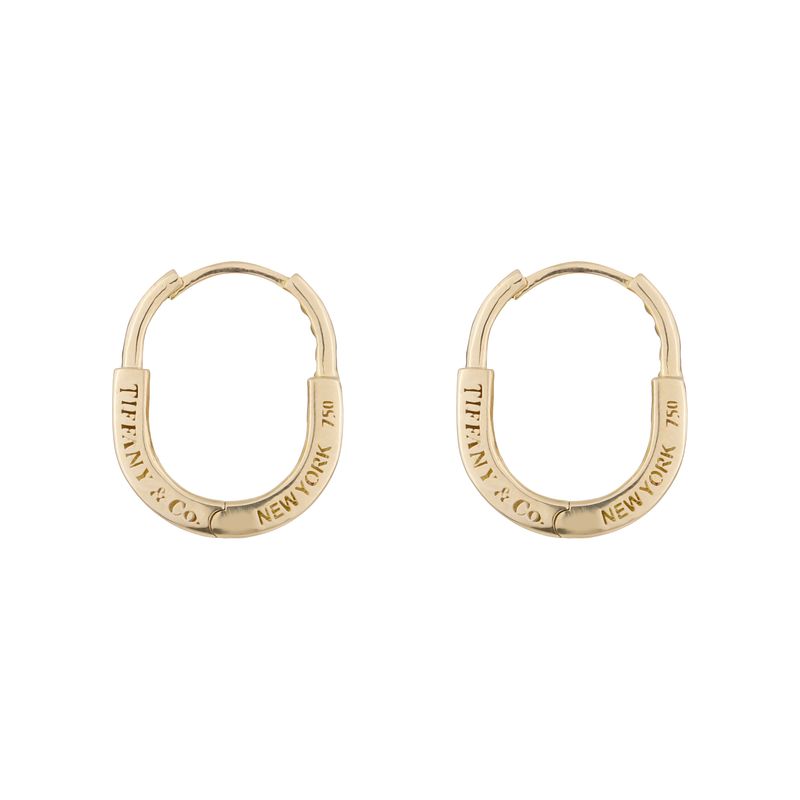 گوشواره حلقه ای طلا 18 عیار زنانه تاج مدل 1184