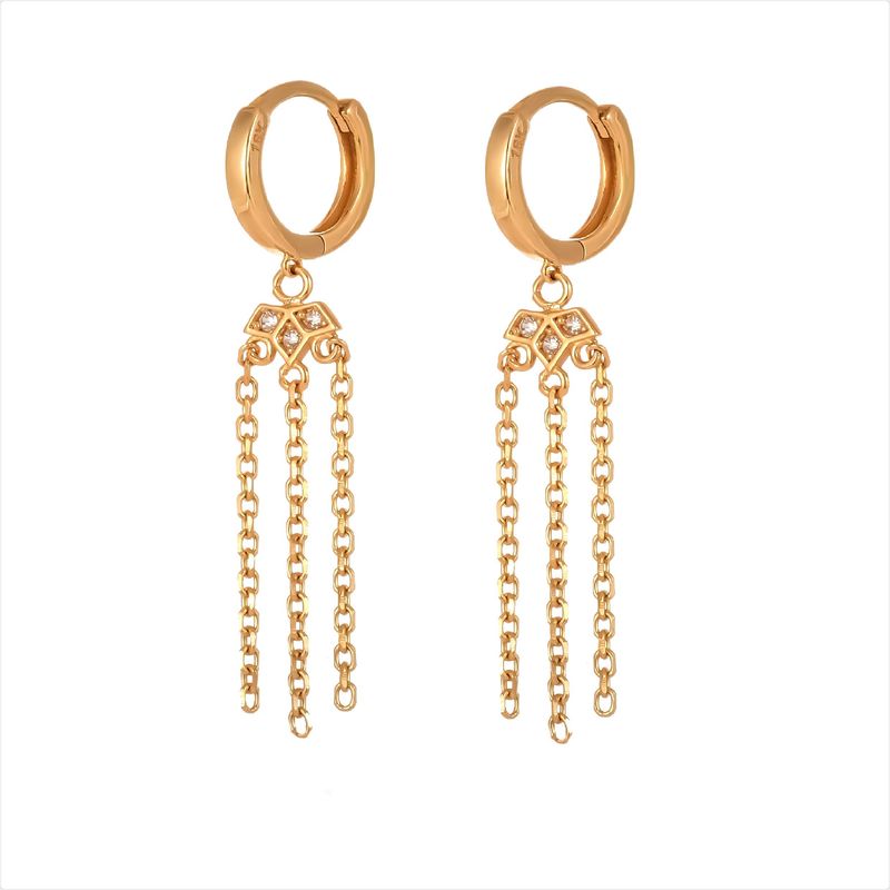 گوشواره حلقه ای طلا 18 عیار زنانه جواهری حقانی مدل مینیمال کد 03