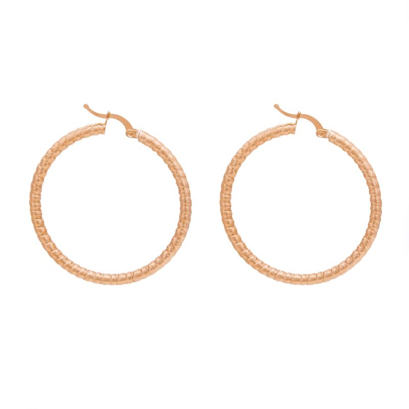 گوشواره حلقه ای طلا 18 عیار زنانه درگونه مدل rt2